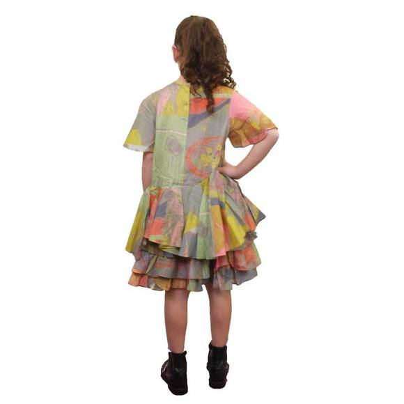NEW JNBY bottom ruffles short sleeve shirt in multi - Picture 2 of 6